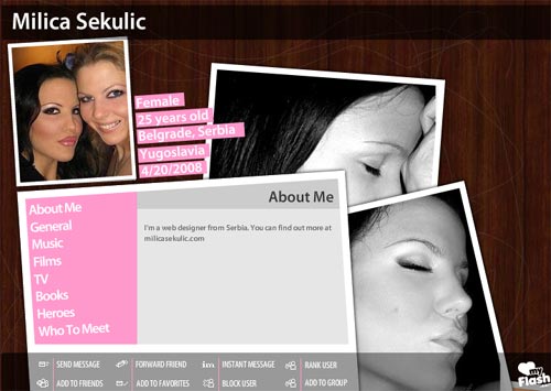 Milica Sekulic @ MySpace Milica Sekulic @ MySpace