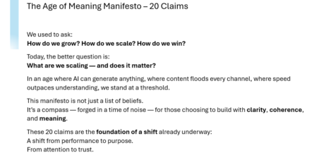 The Age Of Meaning Manifesto - Intro