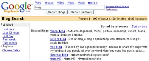 pretraga blogova na Guglu za Hrvatsku pretraga blogova na Guglu za Hrvatsku