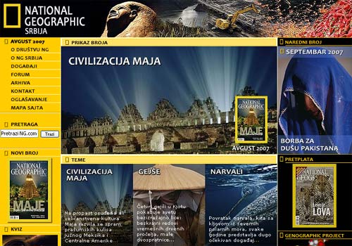National Geografic Serbia Magazine Website