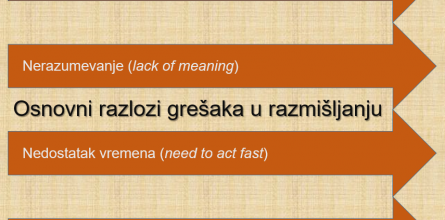 razlozi gresaka u razmisljanju misljenju